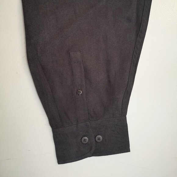 Forsyth Men's Size XL Charcoal Grey Button Front & Cuffs Shirt - Picture 8 of 11